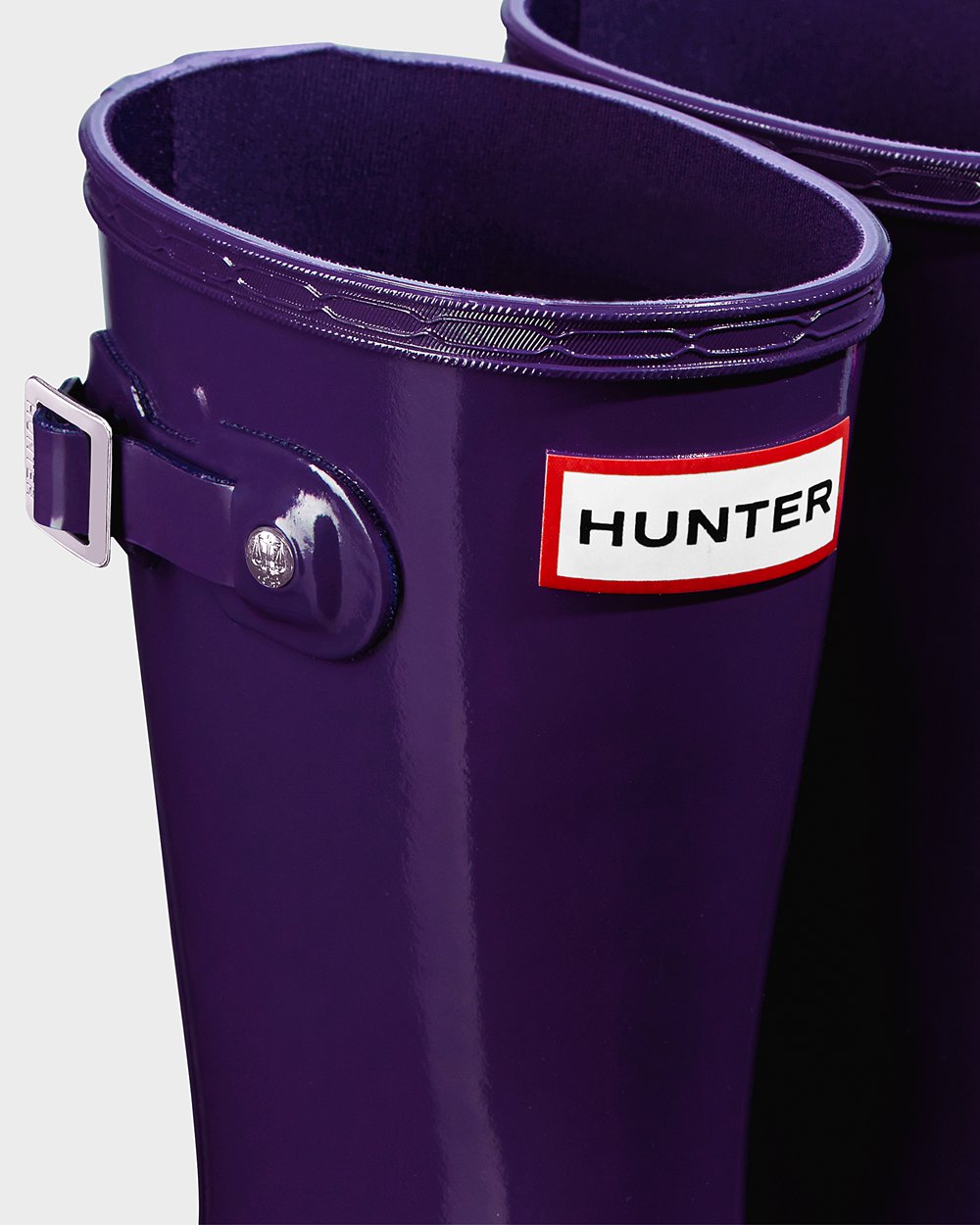 Kids Hunter Original Big Gloss | Rain Boots Blue Purple | NZ-18562-MQAG